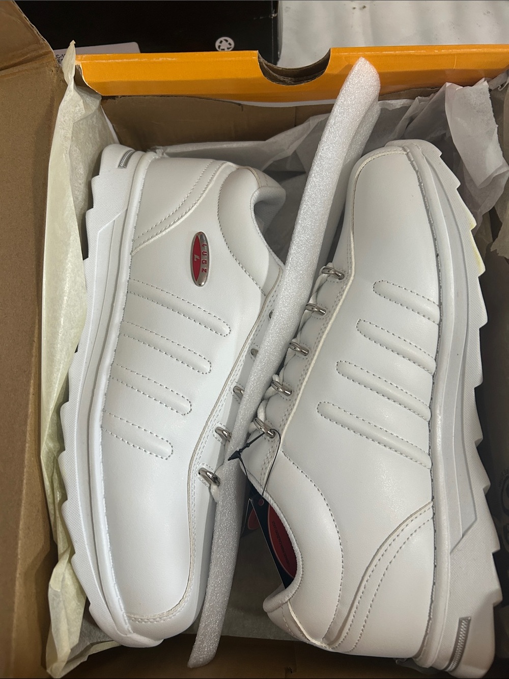 Lugz Men's White Leather Lace-Up Casual Sneakers